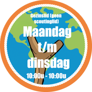 3 - Gezinslid (geen scoutinglid): maandag 10:00u – dinsdag 10:00u