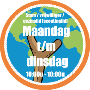3 - Stamlid/vrijwilliger/gezinslid (scoutinglid): maandag 10:00u – dinsdag 10:00u