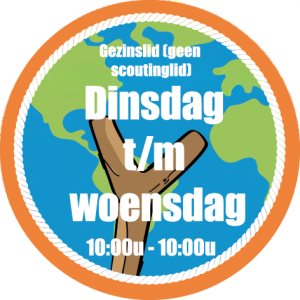 4 - Gezinslid (geen scoutinglid): dinsdag 10:00u – woensdag 10:00u