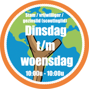 4 - Stamlid/vrijwilliger/gezinslid (scoutinglid): dinsdag 10:00u – woensdag 10:00u