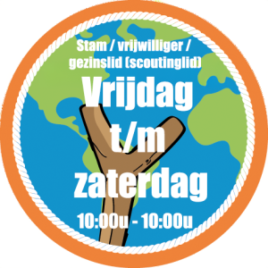 7 - Stamlid/vrijwilliger/gezinslid (scoutinglid): vrijdag 10:00u – zaterdag 16:00u